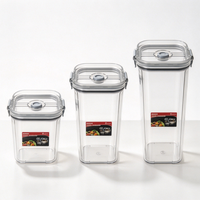 Ensemble de 3 contenants alimentaires en plastique sous vide, bocal hermétique avec pompe manuelle pour la conservation des aliments en cuisine et en camping