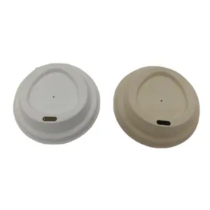Custom Service 100% Compostable Sugarcane Bagasse Coffee Lids Biodegradable Sugar Cane Paper Cover For Coffee Cup