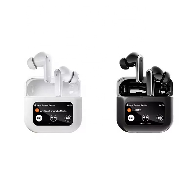 YYK-Q30 V5.4 TWS ANC Earbuds Dual Smart Touch Screen Waterproof In-Ear Wireless Digital Display Low Latency Hi-Fi Sound