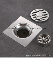 Siphon de sol carré moderne personnalisé en acier inoxydable épais pour cuisine et salle de bain, avec sortie d'eau et tuyau de drainage