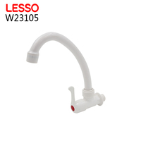 Robinet de cuisine en plastique PVC LESSO W83106, durable et très demandé, pour lavabo et machine à laver