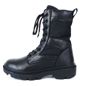 TSb0811 Bottes noires pour hommes, bottes longues en cuir, semelle en caoutchouc - Product Image 1