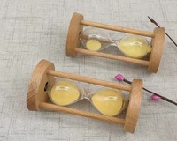 Minuteur sablier lumineux en bois de bambou anti-chute pour enfants, ornement créatif rétro moderne simple durable, avec fonction musicale, fait main