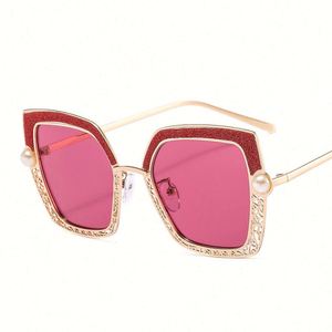 Nouvelles Lunettes de Soleil Carrées Vintage de Luxe 2020 pour Femmes, Monture Métallique Grande Taille, Protection UV400, avec Perles Creuses - Product Image 5