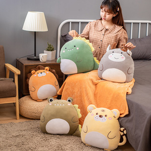 Funda de Almohada de Peluche Súper Suave OEM, 2 en 1, Diseño de Animales de Dibujos Animados, Dinosaurio, León, Unicornio, para Oficina, Sofá - Product Image 2