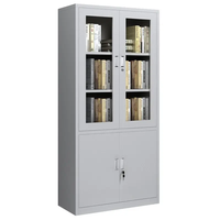 Archivador Metálico Desmontable con Puerta de Vidrio y Metal