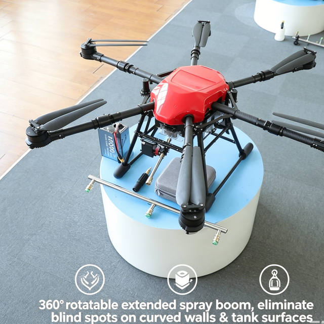 Agricultural Washing Drone Six Axis High Pressure Cleaning UAV with Payload for Farmland Orchard Facade Solar Panel Washing
