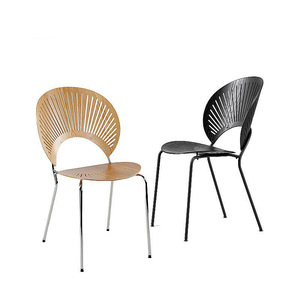 Silla alta con respaldo de madera de mimbre Real para interiores, Silla de bambú con acento, Silla de comedor de café de caña de ratán para Hotel y restaurante - Product Image 1