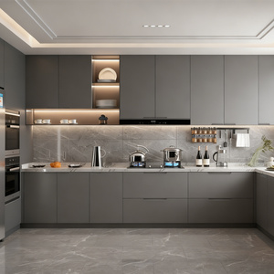 Mobile da Cucina di Lusso Sophia in Legno, Corpo in Truciolato, Ante Senza Vernice, Pannello in Fibra ad Alta Densità, Mobile Moderno in Legno Verniciato - Product Image 4