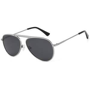 Gafas de Sol de Piloto Unisex, Montura Metálica Rectangular de Aro Completo, Lentes Gris Oscuro, Protección UV400, Uso en Exteriores, Modelo Chino 9002 - Product Image 1