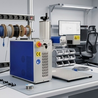 Machine de gravure laser à fibre métallique CNC refroidie par air, compatible AI/BMP/DXF/PLT/JPG/DWG/DST, facile à utiliser pour bijoux, gobelets, bagues