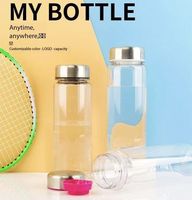 Bouteille Tritan en acier inoxydable de 500 ml (16 oz) avec couvercle, graduations de capacité, compatible lave-vaisselle, réutilisable, pour le thé, la gym et l'école