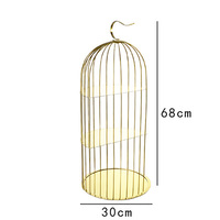 TIANXING Présentoir de nourriture pour buffet de décoration de mariage Support à dessert en or et en argent Support à gâteau pour cage à oiseaux à 3 niveaux