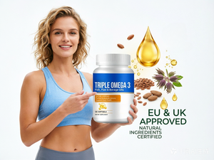 <span class=keywords><strong>Huile</strong></span> de poisson oméga-<span class=keywords><strong>3</strong></span> 1200 mg EPA 600 mg DHA 400 mg Soutient la fonction cardiaque et cérébrale GMP Halal OEM disponible - Product Image 1