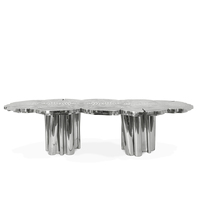Tables à manger modernes et uniques en acier inoxydable pour la maison, le bureau et le restaurant, pour la cuisine et le salon