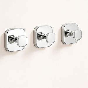 Gancho de succión cuadrado electrochapado, gancho adhesivo al vacío para montaje en pared, organizador de llaves y correo, tamaño de 2,40 pulgadas - Product Image 2