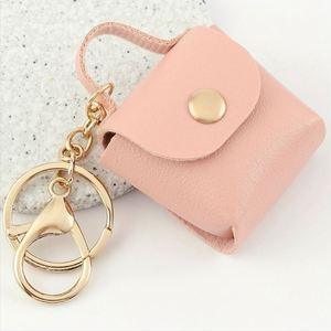 Small Bag Keychain PU Leather Mini Purse Keychain Cute Coin Purse <b>Keyring</b> with Snap Button Car Bag <b>Charm</b> Pendant - Product Image 1