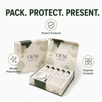 Boîtes cadeaux en carton recyclable magnétique avec logo personnalisé pour l'emballage de cosmétiques et de soins de la peau, finition mate, inserts personnalisés