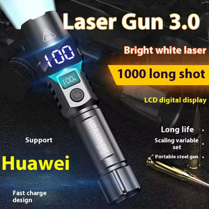 Outdoor Car Camping AA USB Rechargeable Long Range <b>Powerful</b> ABS Digital Display Zoomable Portable LED Flashlight - Product Image 2
