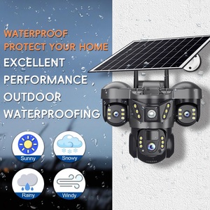 กล้องวงจรปิด 12MP IP66 แบบสามเลนส์ พลังงานแสงอาทิตย์ 4G WiFi PTZ พร้อมจอแสดงผลสามจอ ระบบเสียงสองทาง หมุนได้ ปรับมุมได้ ภาพสีคมชัดในเวลากลางคืน - Product Image 2