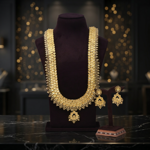 Wholesale 14K 18K 24K Gold Filled Traditional Long Jewelry Set, Forming Long <b>Bridal</b> Jewelry Set, Brass Gold Fashion Jewelry Set. - Product Image 1
