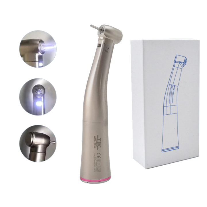 Dental Contra-Winkelstück LED – 1:5 Übersetzung, Rot/blau/grün Licht, CE & FDA