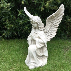 Estatua de Ángel de Mármol Blanco de Tamaño Real <span class=keywords><strong>con</strong></span> Alas para Decoración de Jardín Exterior en Venta - Product Image 3