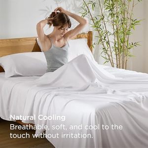 Ensemble de draps en bambou respirants, absorbants l'humidité, rafraîchissants et doux pour les personnes qui ont chaud la nuit - Product Image 6