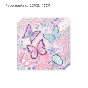 Farfalle stoviglie e decorazioni per ragazze festa di compleanno festa del ringraziamento eventi a tema fata piatti di carta tazze palloncini - Product Image 5