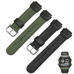 Bracelet de <span class=keywords><strong>montre</strong></span> en nylon, bracelet en <span class=keywords><strong>tissu</strong></span> pour <span class=keywords><strong>Casio</strong></span> Sgw 300 Ae 1000w/1200/1300 W-735h/800h/215/216h Mrw-200h - Product Image 1