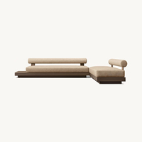 Ensemble de canapés de patio de luxe avec coussins en aluminium sectionnels mobilier de jardin extérieur canapé de jardin moderne et table à café/thé