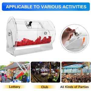 Boleto de rifa de gran tamaño personalizado de fábrica, tambor giratorio, <span class=keywords><strong>rueda</strong></span> acrílica, jaula de lotería <span class=keywords><strong>giratoria</strong></span>, caja de rifa acrílica - Product Image 3