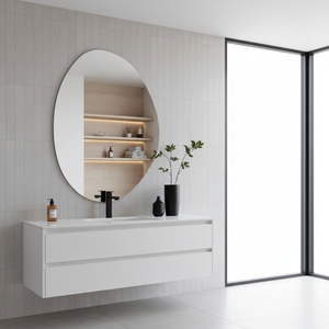 Espejo de Maquillaje de Baño de Vidrio Irregular Dorado Estilo Moderno Vintage, Marco de Aleación de Aluminio, Decoración Personalizada para Sala de Estar, <span class=keywords><strong>Ecoliving</strong></span> - Product Image 1