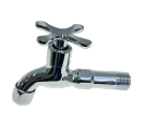 Robinet mural moderne double vasque en alliage de zinc avec cartouche céramique pour eau froide, idéal pour machine à laver extérieure