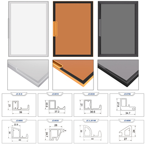 Armoire coulissante en aluminium avec porte vitrée et cadre en aluminium, meuble d'intérieur sur mesure pour le <span class=keywords><strong>marché</strong></span> du Moyen-Orient - Product Image 5