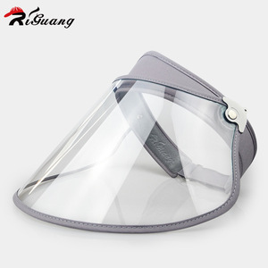 custom hats 2020 summer ladies visor cap pvc protection High quality transparent sun hat cap - Product Image 2