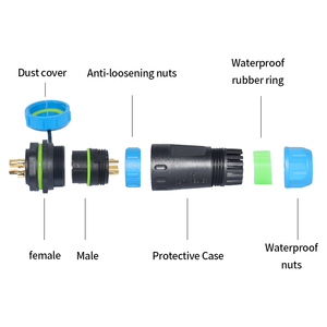 Yxy Industriële Schroefdraad Kunststof Ip68 Elektrische 2 3 4 5 6 7 8 9 10 12 Pins Led Scherm Sp21 Waterdichte Connector - Product Image 2