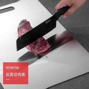 เขียงสแตนเลส 23x34 ซม. 28x39 ซม. 30x46 ซม. 40x60 ซม. สำหรับครัว ใช้หั่นอาหาร ล้างในเครื่องล้างจานได้ รูปทรงสี่เหลี่ยมผืนผ้า - Product Image 2