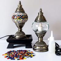 Lampe de table vintage en mosaïque turque faite à la main, activité DIY de mosaïque, activité parent-enfant, activité de studio artisanal, veilleuse réconfortante