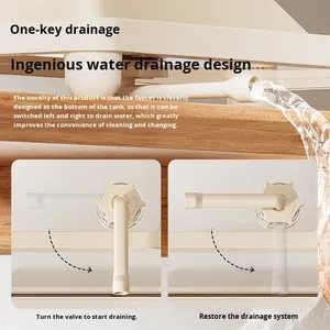 Plastic schildpadenvijver voor thuisgebruik, klein, ecologisch, met ligplatform, bodemafvoer, luxe schildpadverzorging - Product Image 4