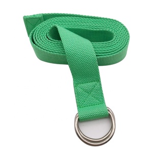 Ins vente chaude personnalisé réglable double <span class=keywords><strong>D</strong></span> anneau coton yoga étirage sangle bande de fitness ceinture - Product Image 1