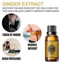 Huile essentielle de gingembre pour le soin du corps, 30 ml, vente en gros, huile aromatique végétale, réduction de poids