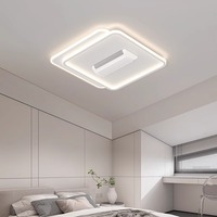 Kipas langit-langit kamar tidur spektrum penuh Tanpa Pisau lampu Led besi putih kipas langit-langit Led dengan pengendali jarak jauh lampu Led