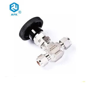 1/2 Inch SS316 Nitrogen Gas Needle Valve Drawing CE Standard High Temperature Manual 3 Way Valve 3/4 Frp Manual Head Valve NV-S