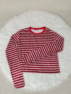 <span class=keywords><strong>Camiseta</strong></span> de <span class=keywords><strong>manga</strong></span> <span class=keywords><strong>larga</strong></span> a rayas de Color contrastante para <span class=keywords><strong>mujer</strong></span>, novedad de otoño 2025, Top corto adelgazante informal - Product Image 6