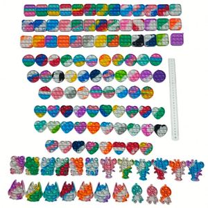 Wholesale Mini Pop It Fidget Toy Keychain Rainbow Silicone Push <b>Bubble</b> Sensory Stress Relief Toy for <b>Kids</b> Adults Anxiety Relief - Product Image 4