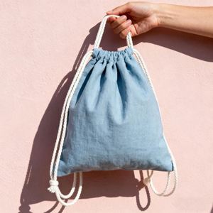 Custom Print Colorful Cotton <b>Drawstring</b> <b>Backpack</b> Reusable Canvas Folding Shopping Bag - Product Image 2