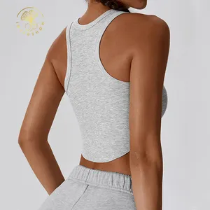 Workout Clothing Cropped Tank Top Activewear For Women Blank Fitness Knit Ribbed Wholesale Plain White Crop Top Mujer Sexy