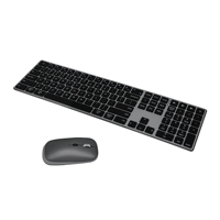 Delgo — ensemble clavier et souris ultra-fin, en alliage d'aluminium, 2021 touches, Rechargeable, sans fil, pour ordinateur portable, nouveauté 109