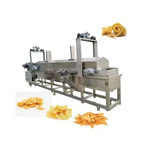 Industriële Kipnuggets Aardappelchips Frietjes Weegbree Chips Ui Pinda Aardnoten Frituurmachine Continue Friteuse